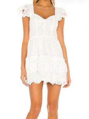 Lovers + Friends Sorrento Eyelet Mini Dress NWT Size Medium